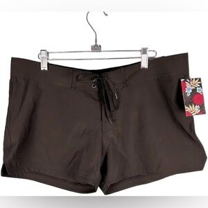 Burnside Black Board Shorts with Adjustable Waistband